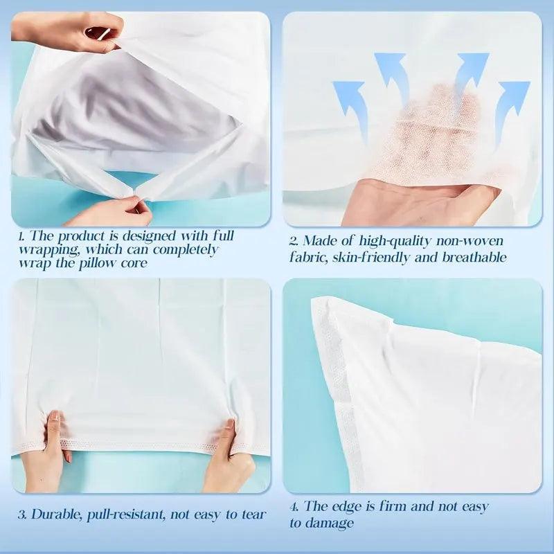 Pack of 5 or 10 single-use pillowcases