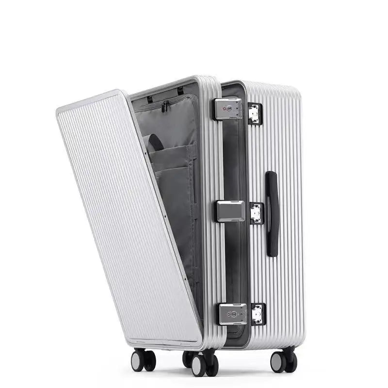 Aluminum Alloy Front Opening Travel Suitcase with TSA Lock