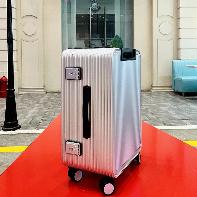 Aluminum Alloy Front Opening Travel Suitcase with TSA Lock