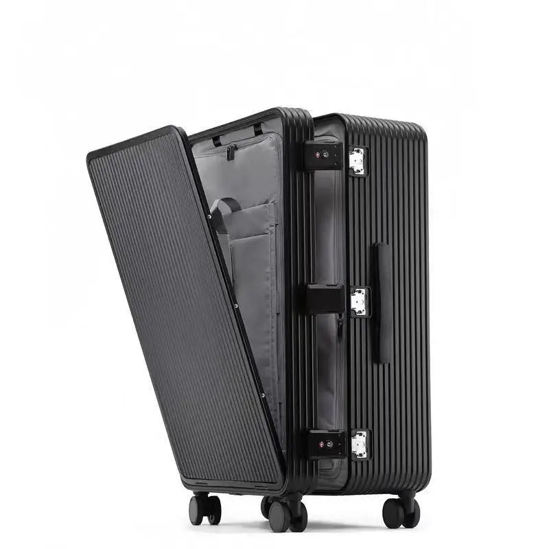 Aluminum Alloy Front Opening Travel Suitcase with TSA Lock