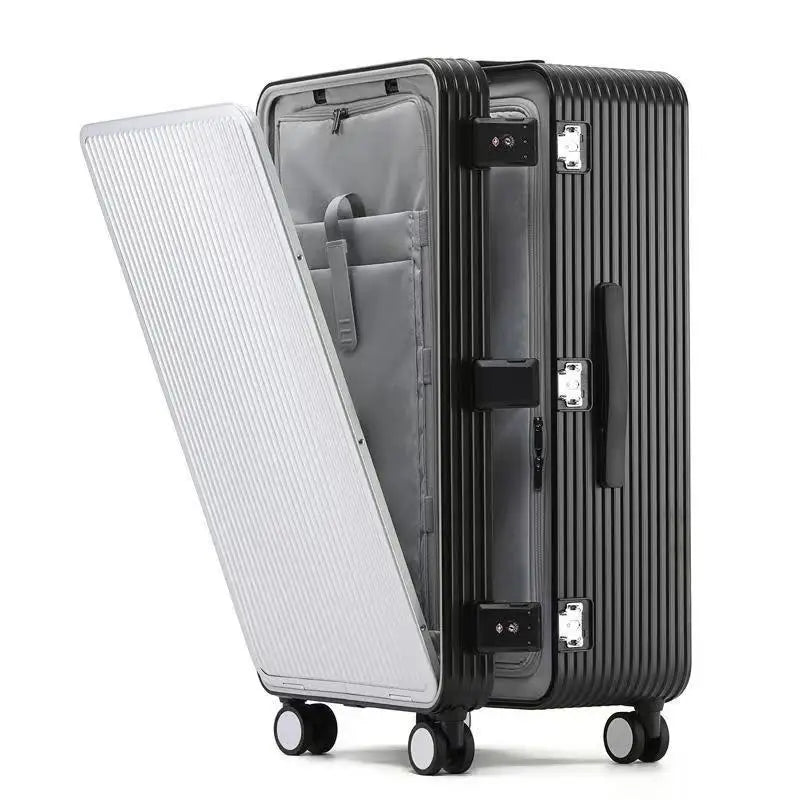 Aluminum Alloy Front Opening Travel Suitcase with TSA Lock