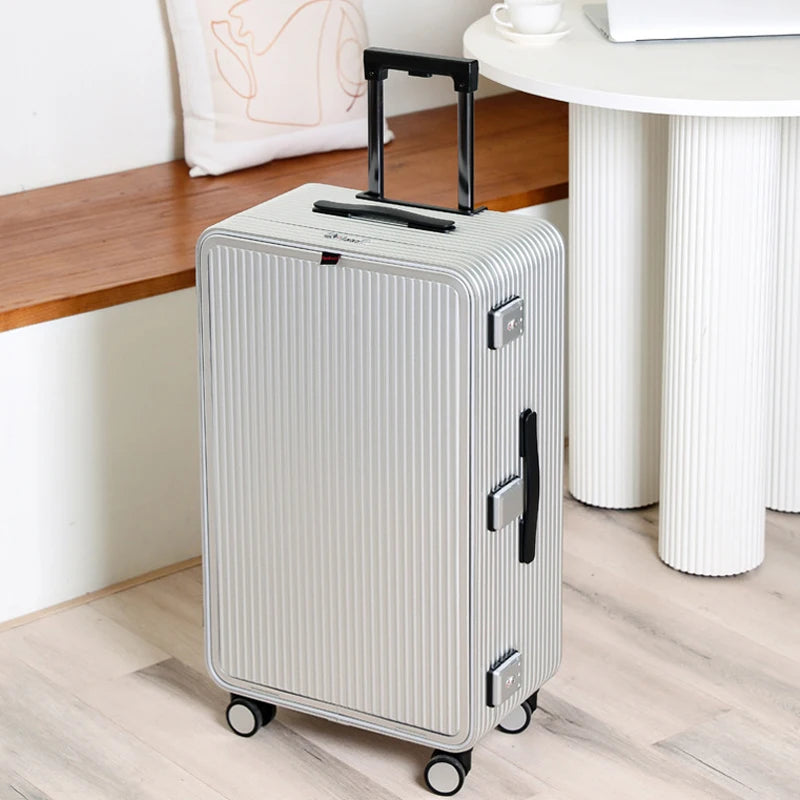 Aluminum Alloy Front Opening Travel Suitcase with TSA Lock